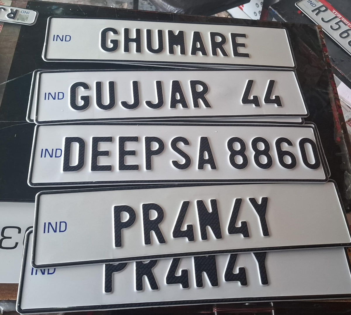 CAR IND NUMBER PLATES SET OF 2 REAR AND FRONT